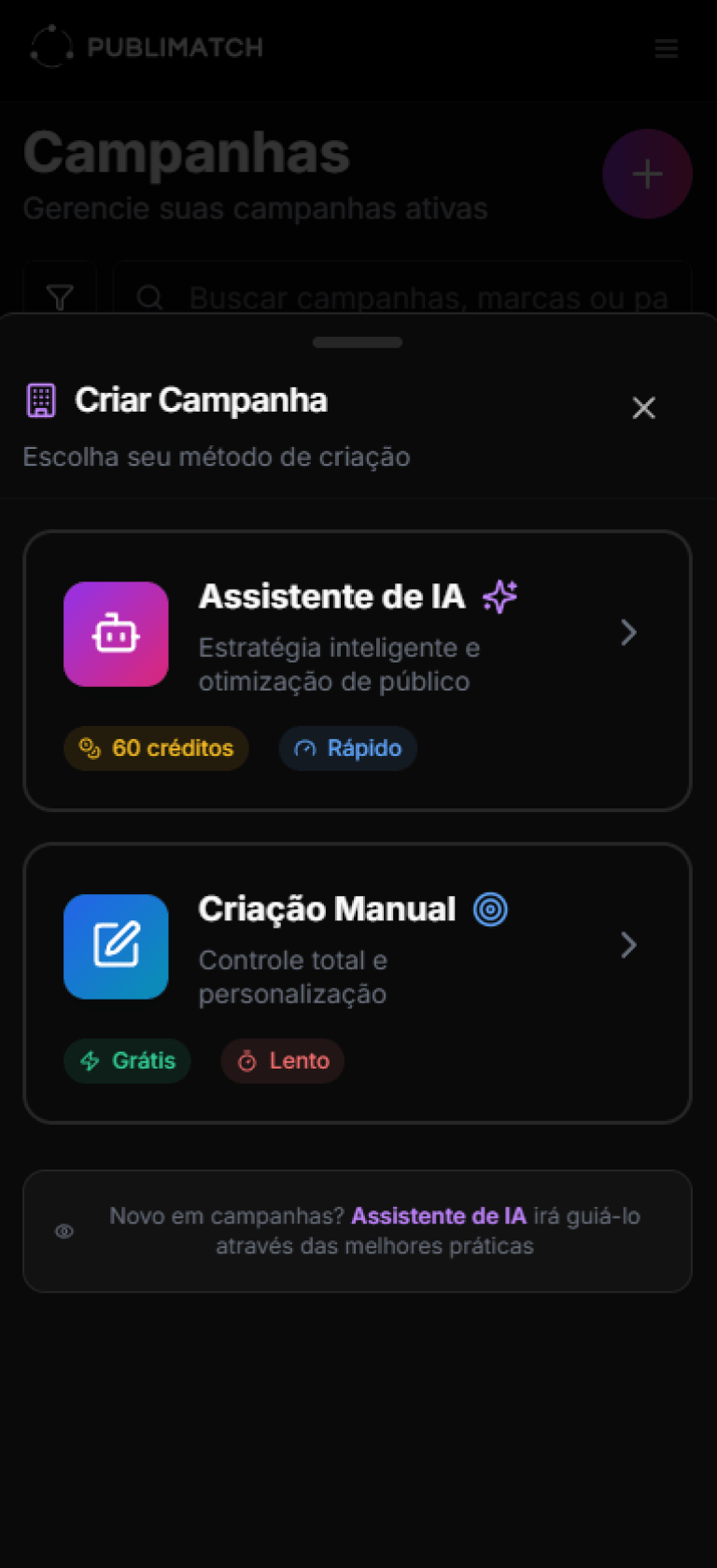 Criação de Campanha
